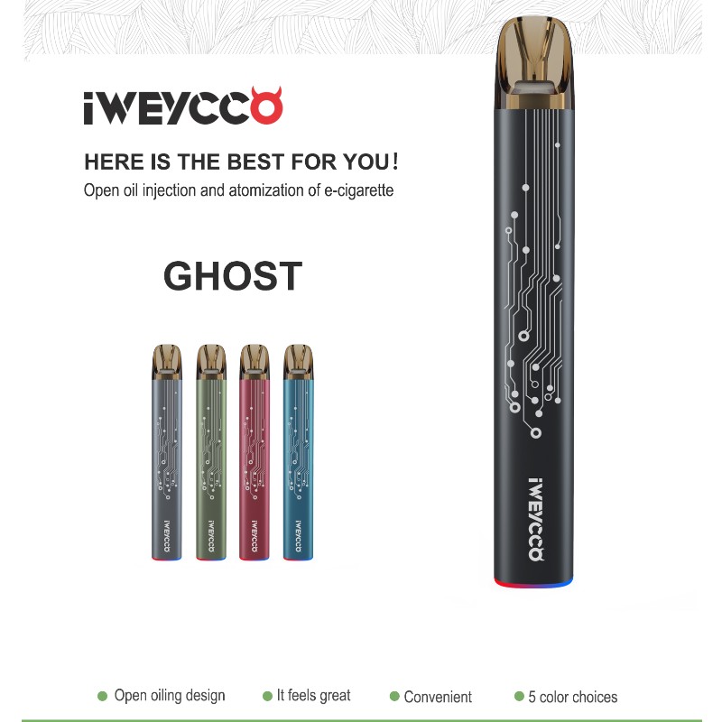 IWEYCCO GHOST  Vape 650mAh 12W Pod Kit Electronic Cigarette 2ML Cartridge Vaporizer For You