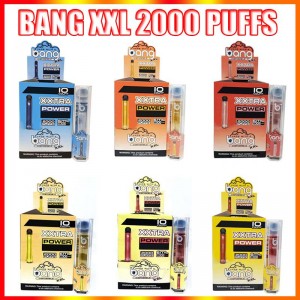 Bang XXL Disposable Vape Pen Electronic Cigarettes Device 800mAh Battery 6ml Pods Empty Original Vapors 2000 Puffs Kit wholesale