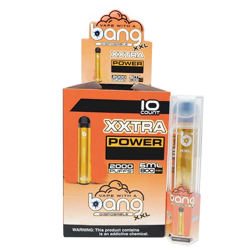 Bang XXL Disposable Vape Pen Electronic Cigarettes Device 800mAh Battery 6ml Pods Empty Original Vapors 2000 Puffs Kit wholesale